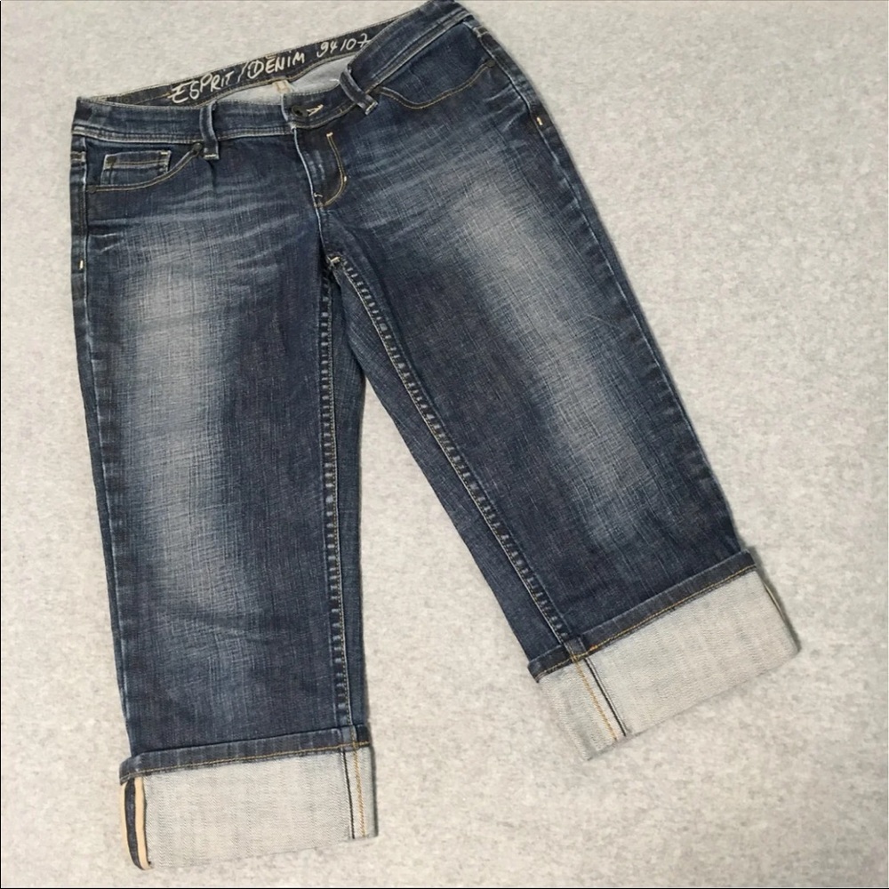Esprit 94107 Capri Jeans Size 29 Cuffed Retro Coastal Skater Preppy